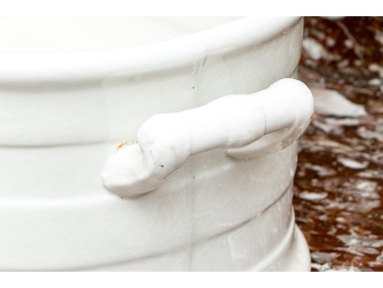 Antique English Ironstone Two Handled Foot Basin