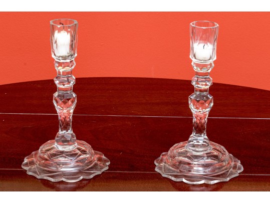 Antique Crystal Candle Holders