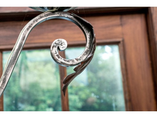 Magnificent Wrought Iron Six Light Chandelier