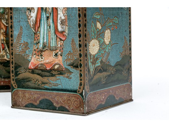 Antique Three Piece Victory V Tole Garniture