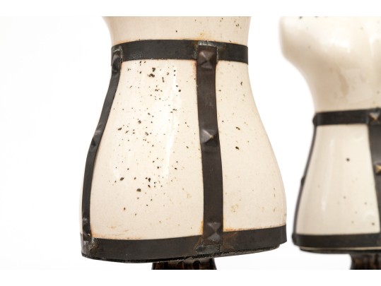 Collection Of Five Ceramic, Papier Mache Busts On Wood Stands