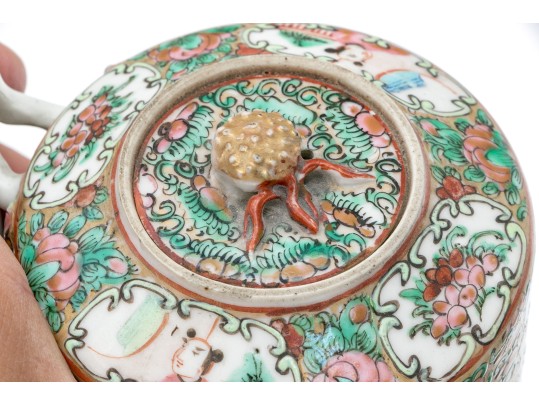 19th C. Chinese Export Famille Rose Medallion Assembled Porcelain Tea Set, Ca. 1840