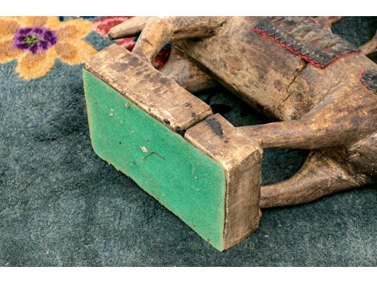 Vintage African Mixed Media Bambara Antelope Chi-Wara Sculptural Headdress