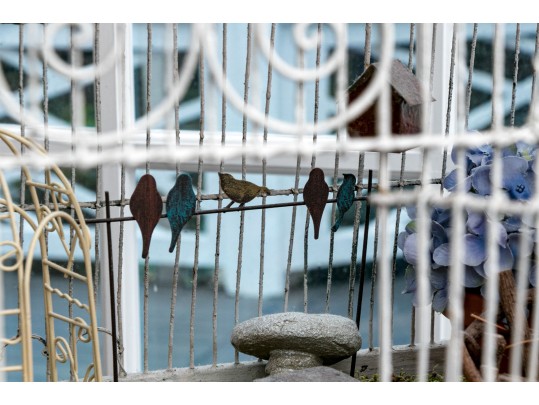 Massive Vintage Iron Birdcage On Stand
