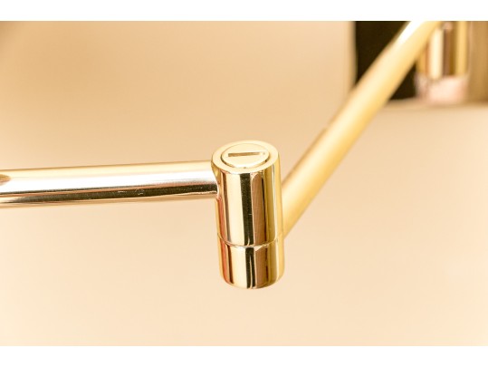 Pair Of Adjustable-Arm Brass Wall Sconces