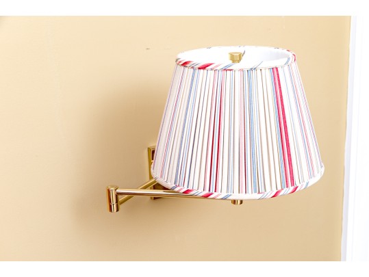 Pair Of Adjustable-Arm Brass Wall Sconces