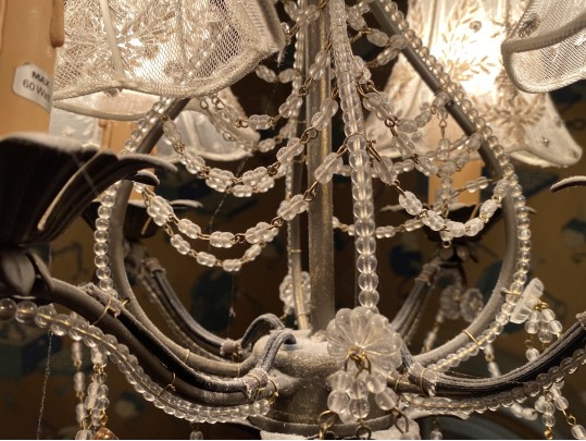 Small Vintage Beaded Chandelier 