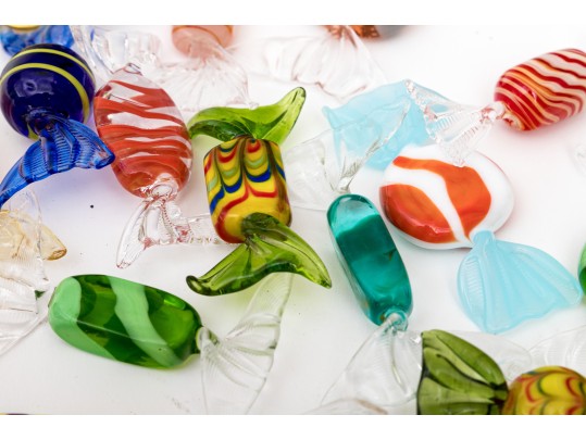 Wonderful Collection Of 15 Venetian Handblown Glass Faux Candy