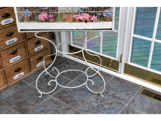 Massive Vintage Iron Birdcage On Stand