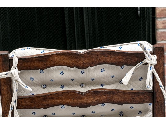 Vintage French Country Upholstered  Fruitwood Fauteuil