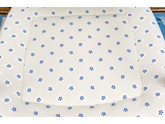 Vintage French Country Upholstered  Fruitwood Fauteuil