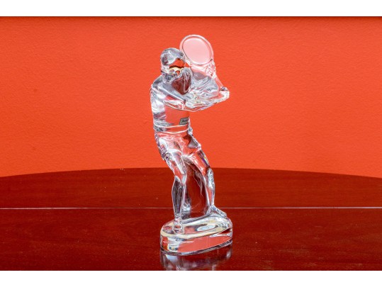 Vintage Baccarat Crystal Tennis Figural Sculpture