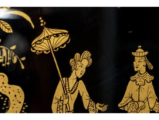 Fabulous Eglomise Chinoisserie Hall Mirror