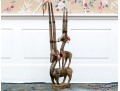Vintage African Mixed Media Bambara Antelope Chi-Wara Sculptural Headdress