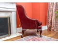 Handsome Beacon Hill Cordovan Leather Wing Chair