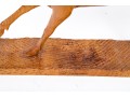 Art Perryman Signed Wood Carving Of A Stag Leaping With Base