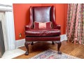 Handsome Beacon Hill Cordovan Leather Wing Chair