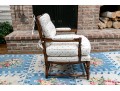 Vintage French Country Upholstered  Fruitwood Fauteuil