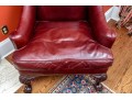 Handsome Beacon Hill Cordovan Leather Wing Chair