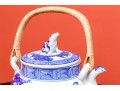 Oversized Vintage Chinese Blue And White Porcelain Tea Pot