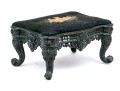 Antique Upholstered Cast Iron Foot Stool