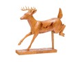 Art Perryman Signed Wood Carving Of A Stag Leaping With Base