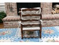 Vintage French Country Upholstered  Fruitwood Fauteuil