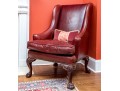 Handsome Beacon Hill Cordovan Leather Wing Chair