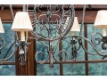 Magnificent Wrought Iron Six Light Chandelier