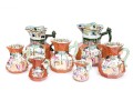 Set Of Seven English Mason's Ironstone Chinoiserie Ewers