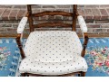 Vintage French Country Upholstered  Fruitwood Fauteuil