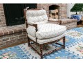 Vintage French Country Upholstered  Fruitwood Fauteuil