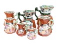 Set Of Seven English Mason's Ironstone Chinoiserie Ewers