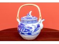 Oversized Vintage Chinese Blue And White Porcelain Tea Pot