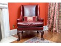 Handsome Beacon Hill Cordovan Leather Wing Chair