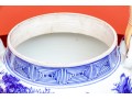 Oversized Vintage Chinese Blue And White Porcelain Tea Pot