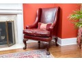 Handsome Beacon Hill Cordovan Leather Wing Chair
