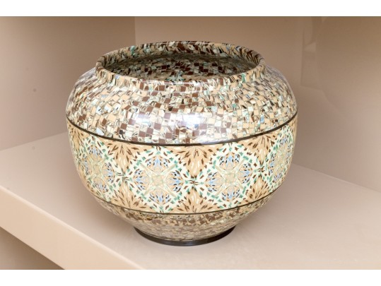 French Micro-Mosaic Ceramic Bowl Attributed To Jean Gerbino (Italian-French, 1876-1966) 