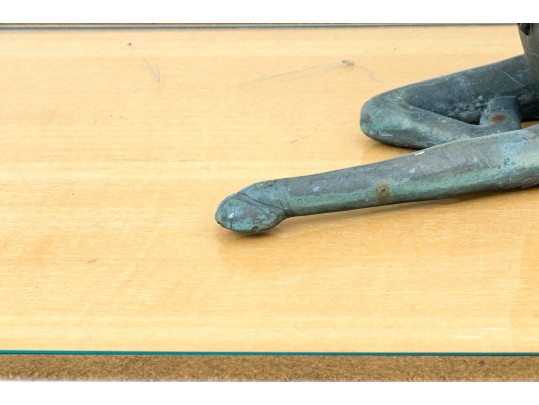 Asian Brass Recumbent Deer Sculpture 