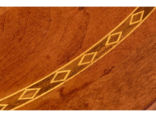 Quality Mahogany And Satinwood Marquetry Accent Table