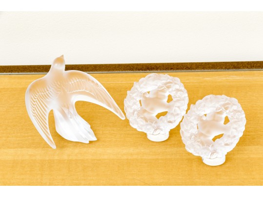 Three Pieces Of French Lalique Crystal