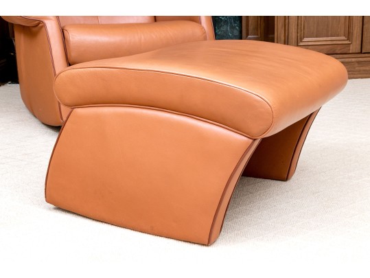 De Sede Swiss Leather Reclining Armchair With Ottoman