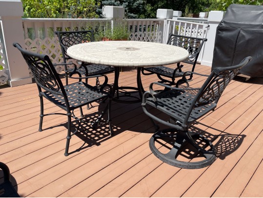 Elegant Neoclassical Style Outdoor Dining Set
