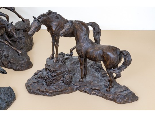 Set Of Four Landford Monroe For Franklin Mint Bronze Sculptures