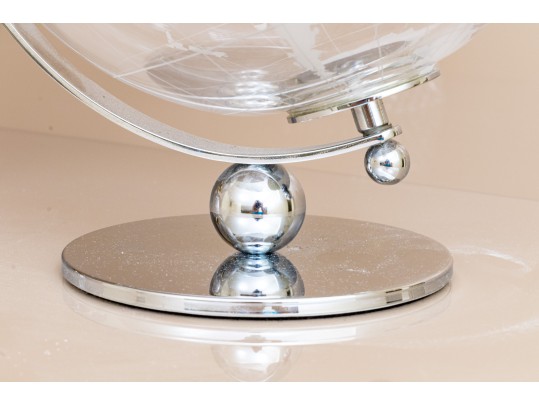 Duo Of Elegant Glass And Crystal Globes