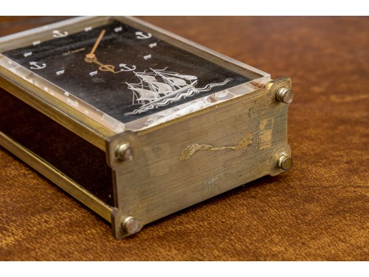 Jaeger LeCoultre Mantel Clock And A Mid-Century French Chess Knight Desk Thermometer