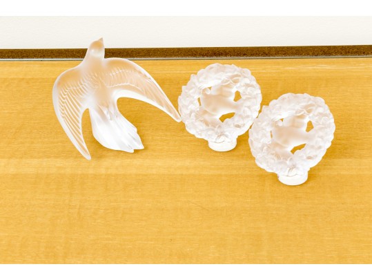 Three Pieces Of French Lalique Crystal