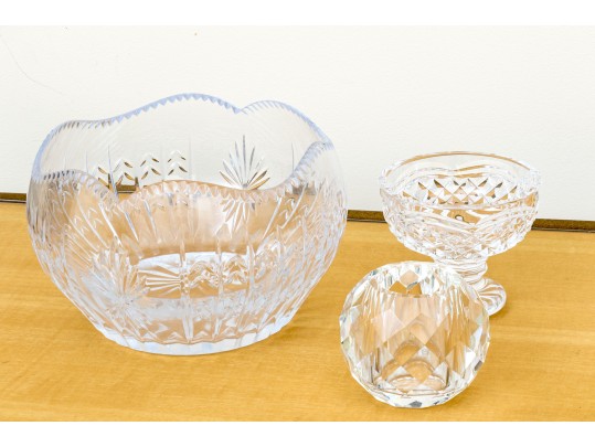 Trio Of Crystal Vessels Incl. House Of Igor Carl Faberge, Waterford, Ralph Lauren