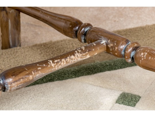 Four French Country Ladder Back Dining Chairs