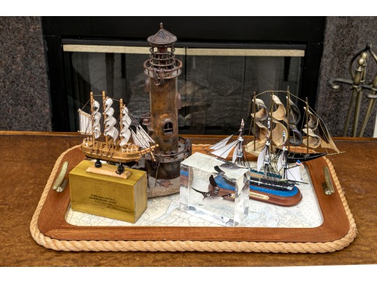 Assorted Nautical Themed Decor Including Danbury Mint